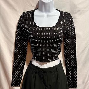 Black Studded Women's Top